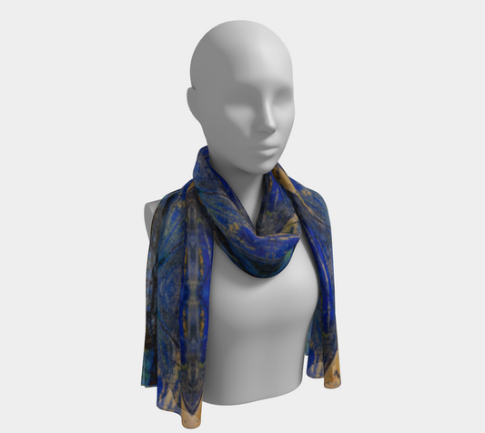 Long Scarf: Azurite w Malachite,  Siberia Russia version 2