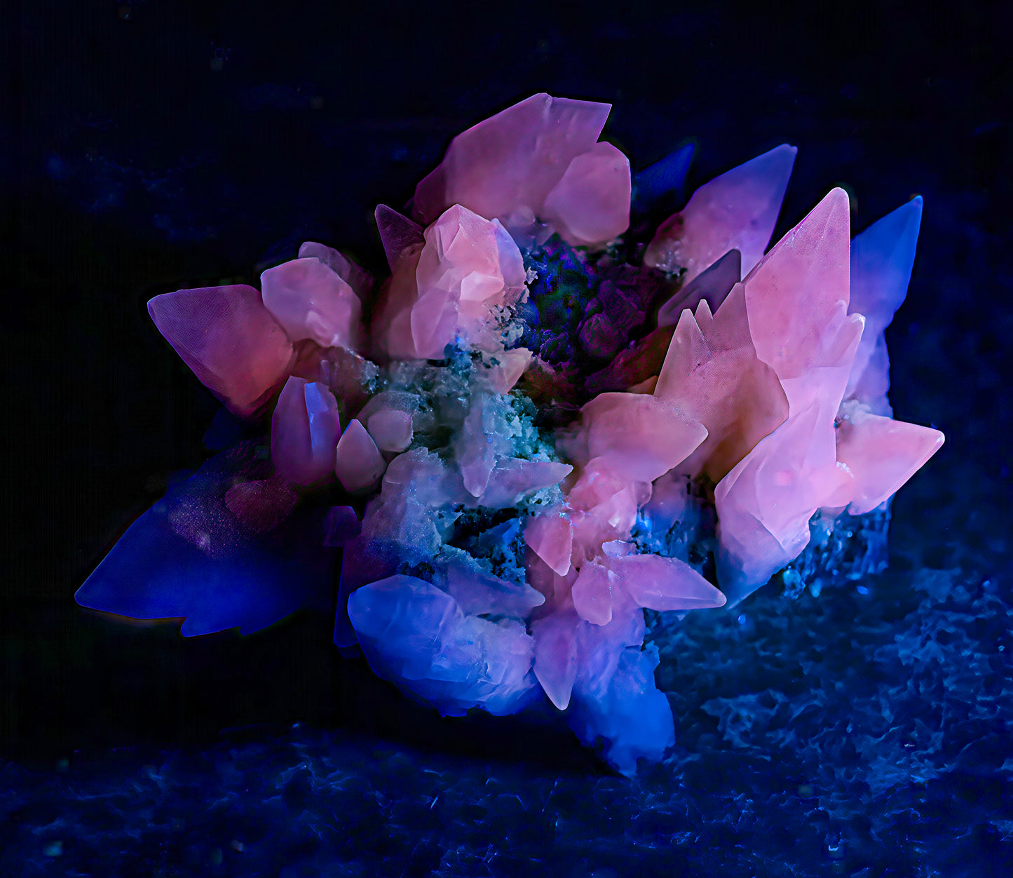 Mens Short Sleeve Shirt: Calcite Monecure North Carolina, Fluorescent INVERTED