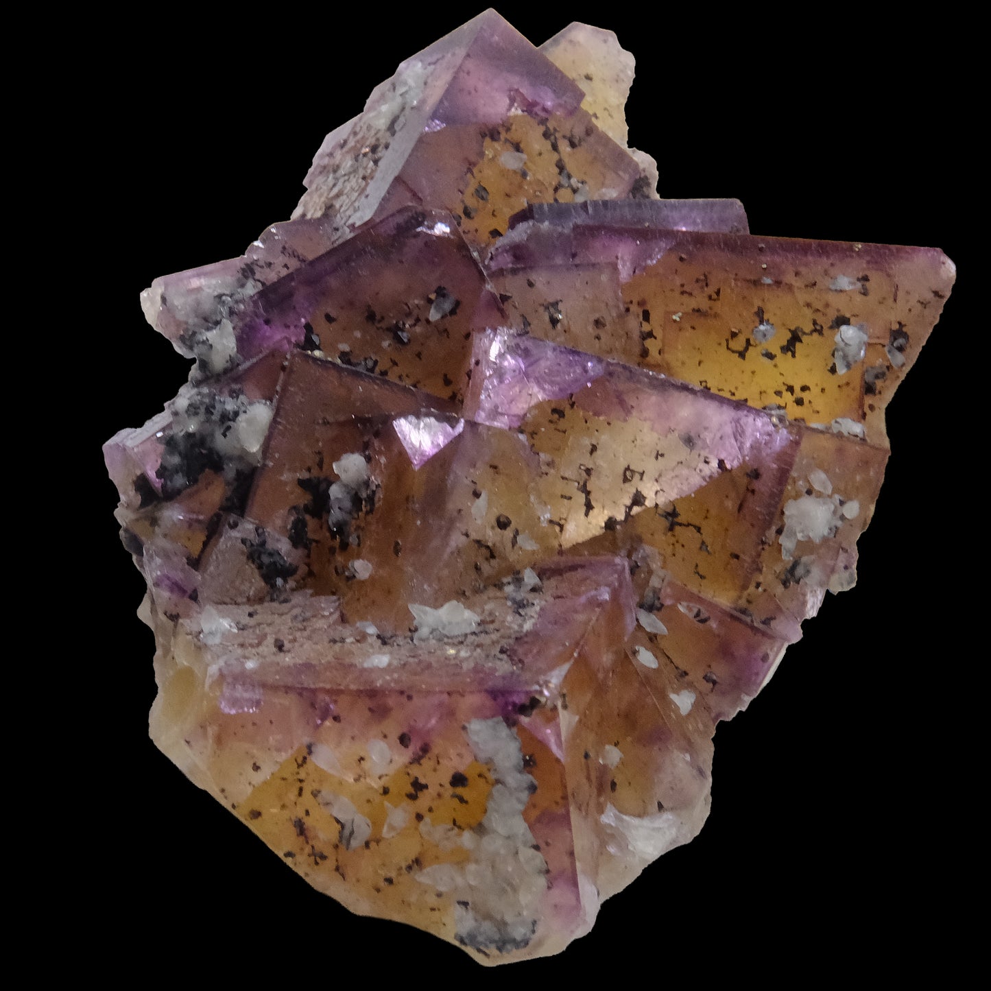 Long Scarf: Fluorite,with Calcite, Hardin County, Illinois, Original Color