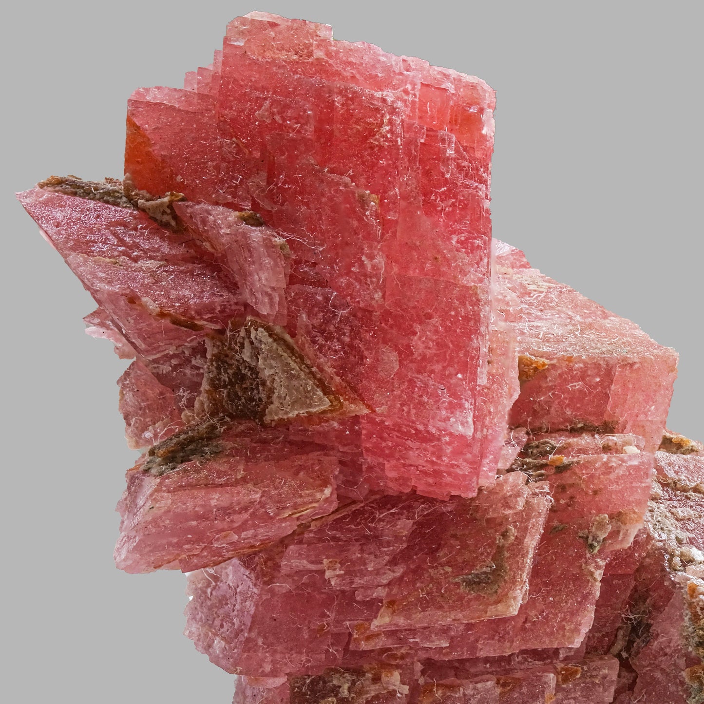 Halter Dress: Rhodochrosite, Mt. St, Hilaire, Monteregie, Quebec, Canada, EX Neal Pfaff, Original Color
