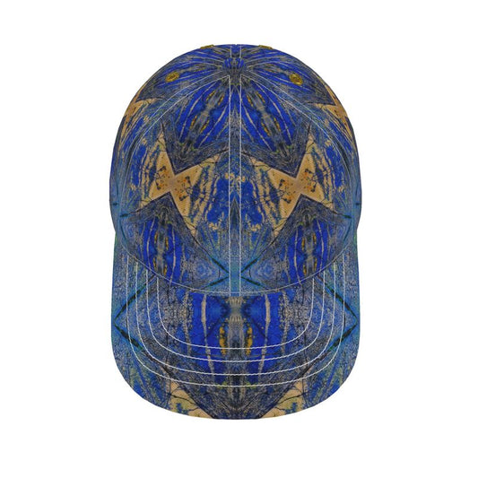 Baseball Cap: Azurite, with Malachite, Siberia, Russia, ORIGINAL COLOR