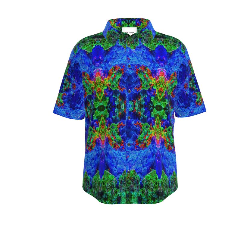 Mens Short Sleeve Shirt: Malachite-Azurite-Cuprite Bisbee, Arizona circa 1897, EX Yale Collection