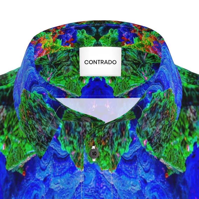 Mens Short Sleeve Shirt: Malachite-Azurite-Cuprite Bisbee, Arizona circa 1897, EX Yale Collection