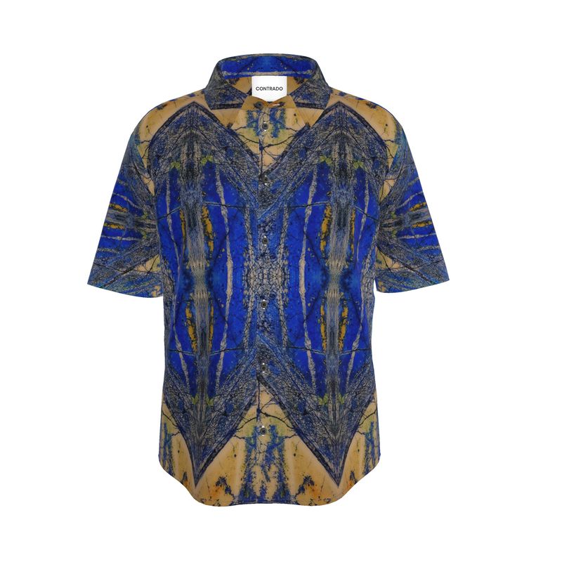 Mens Short Sleeve Shirt: Azurite and Malachite Siberia