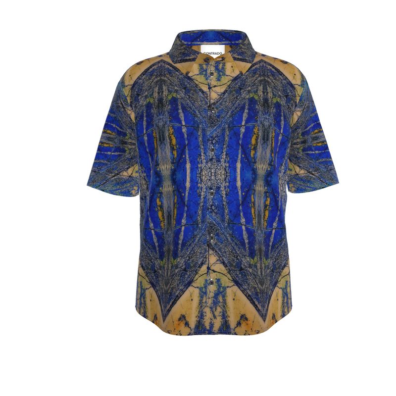 Mens Short Sleeve Shirt: Azurite and Malachite Siberia
