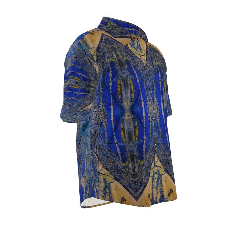 Mens Short Sleeve Shirt: Azurite and Malachite Siberia