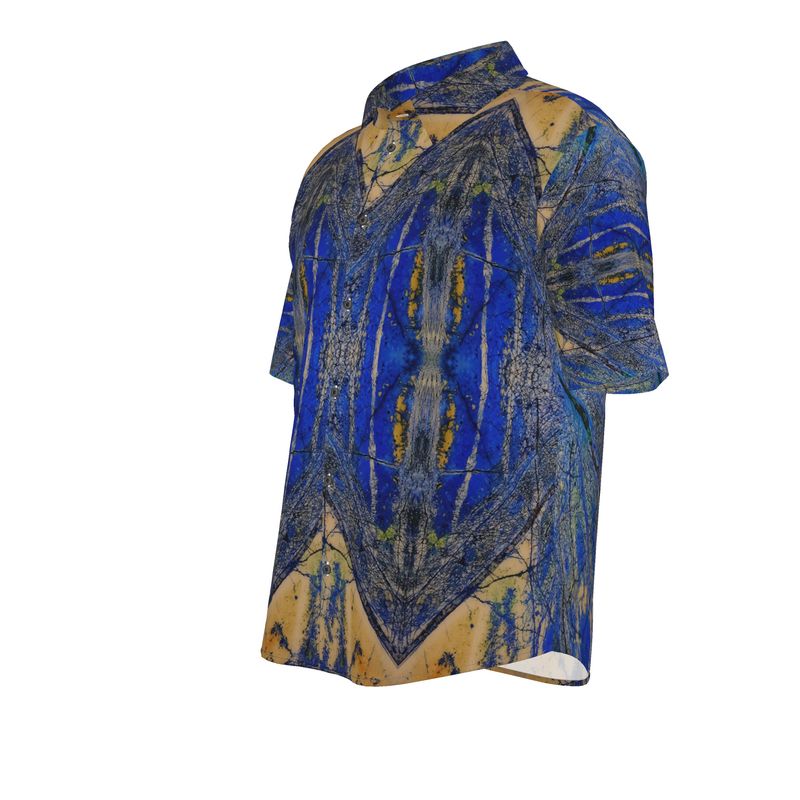 Mens Short Sleeve Shirt: Azurite and Malachite Siberia