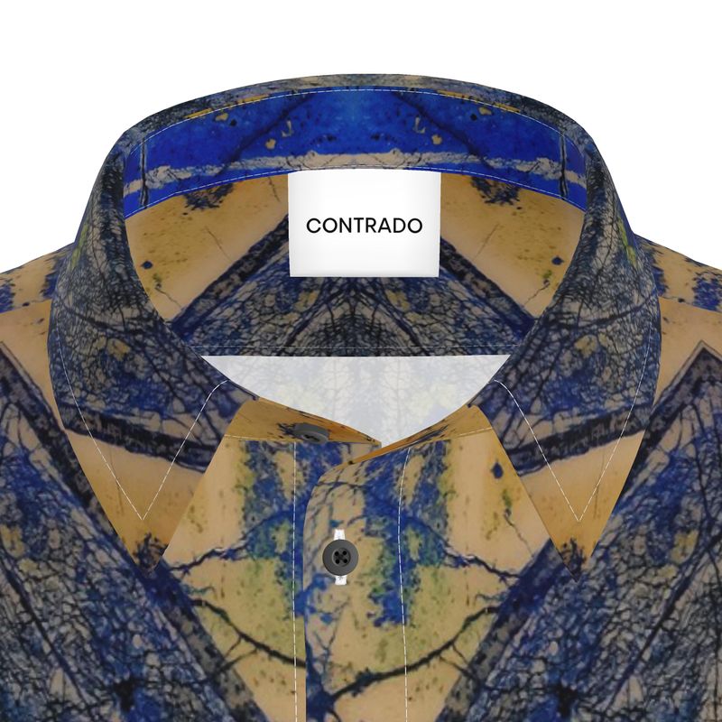 Mens Short Sleeve Shirt: Azurite and Malachite Siberia