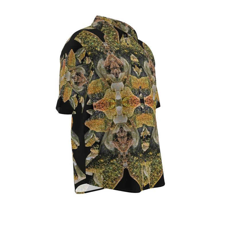 Mens Short Sleeve Shirt: Calcite with Irridescent Marcasite,Brushy Creek , Viburnum Trend, Missouri, USA, Neal Pfaff , Original Color