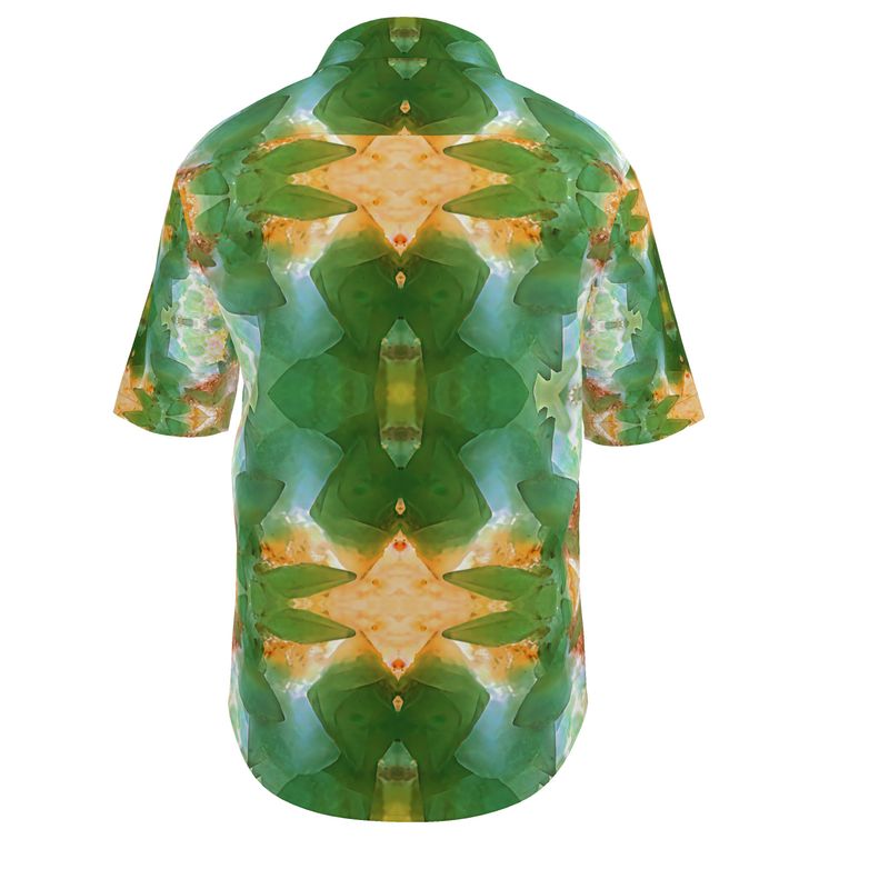 Mens Short Sleeve Shirt: Calcite Monecure North Carolina, Fluorescent INVERTED