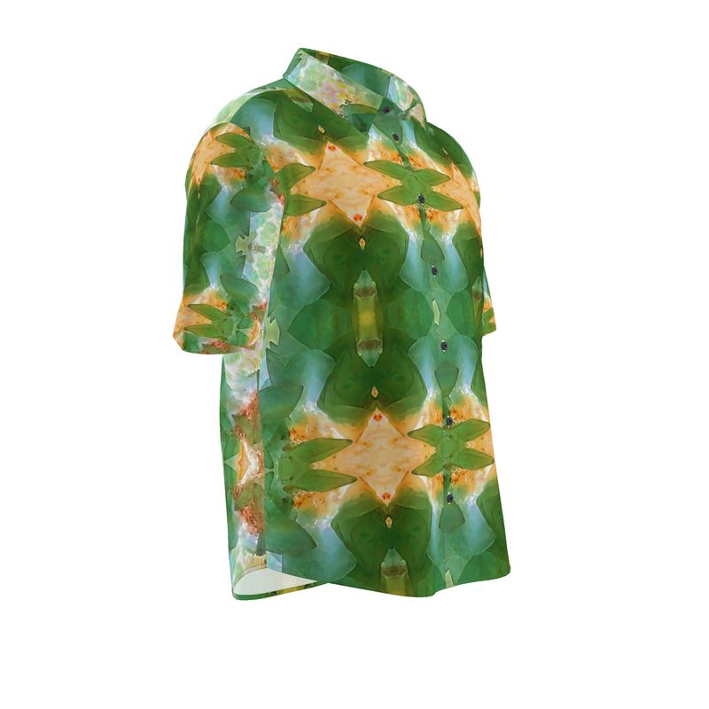 Mens Short Sleeve Shirt: Calcite Monecure North Carolina, Fluorescent INVERTED