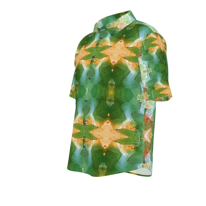 Mens Short Sleeve Shirt: Calcite Monecure North Carolina, Fluorescent INVERTED