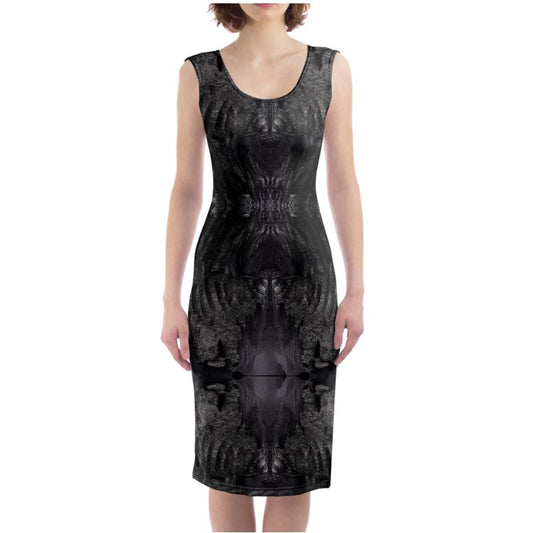 Bodycon Dress: Charcoal formed approximately 50,000 years ago when lava from a Washington State volcano engulfed tree, carbonizing it.
