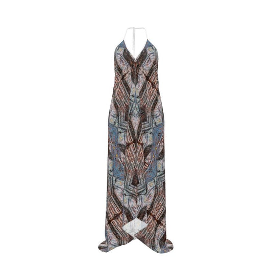 Halterneck backless dress: Limonite pseudo Pyrite, Irridescent, Raleigh