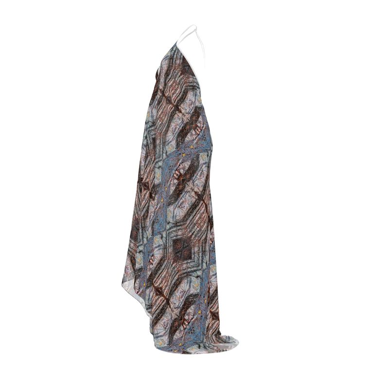 Halterneck backless dress: Limonite pseudo Pyrite, Irridescent, Raleigh