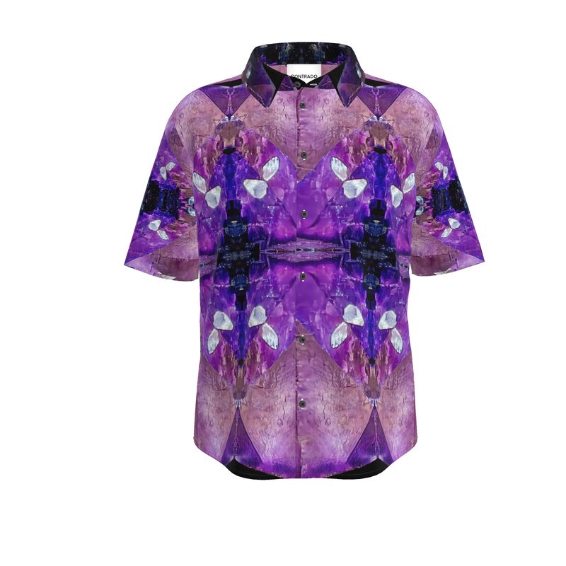 Mens Short Sleeve Shirt: Fluorite, with Sphalerite, Elmwood, Tennessee, Original Color