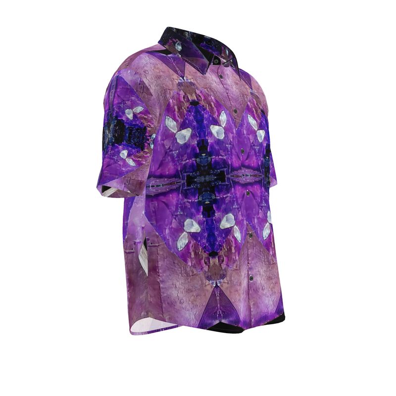 Mens Short Sleeve Shirt: Fluorite, with Sphalerite, Elmwood, Tennessee, Original Color