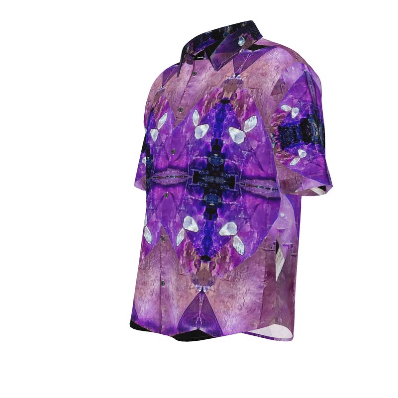 Mens Short Sleeve Shirt: Fluorite, with Sphalerite, Elmwood, Tennessee, Original Color