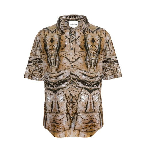 Mens Short Sleeve Shirt: Goethite, on Calcite, South Africa, Original Color