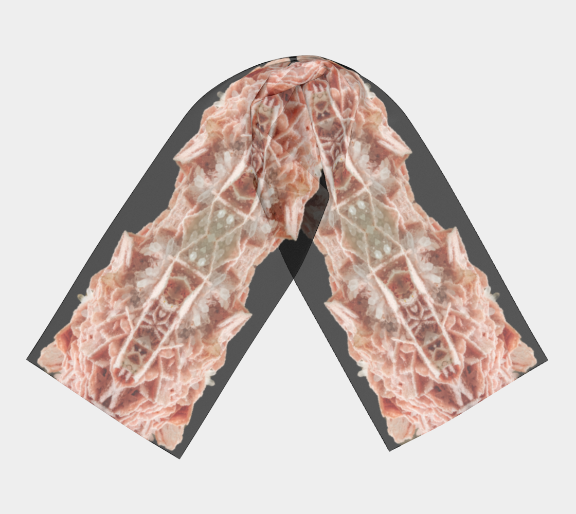 Long Scarf: Rhodocrosite with Quartz, Bulgaria, Original Color