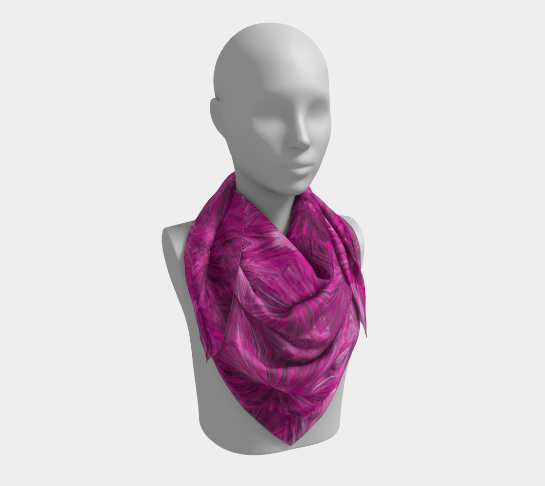 Square Scarf: Pyrophillite ,Piedmont Minerals Mine, Orange County, North Carolina, USA, Colorized Dark Pink