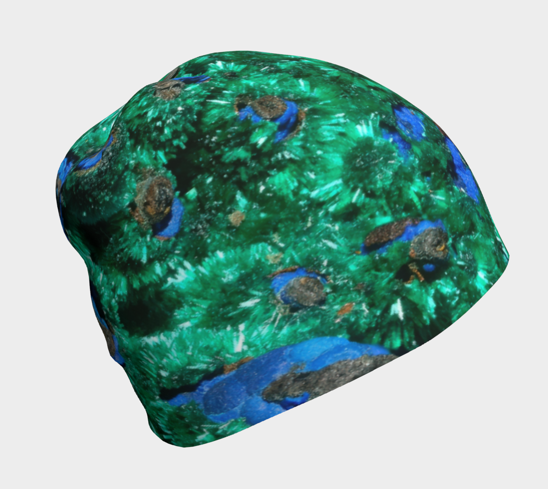 Beanie: Malachite Crystals and Azurite Botryoids, Queen Copper Mine, Bisbee, Arizona, USA, EX Yale, Circa 1900, Original Color, ver **