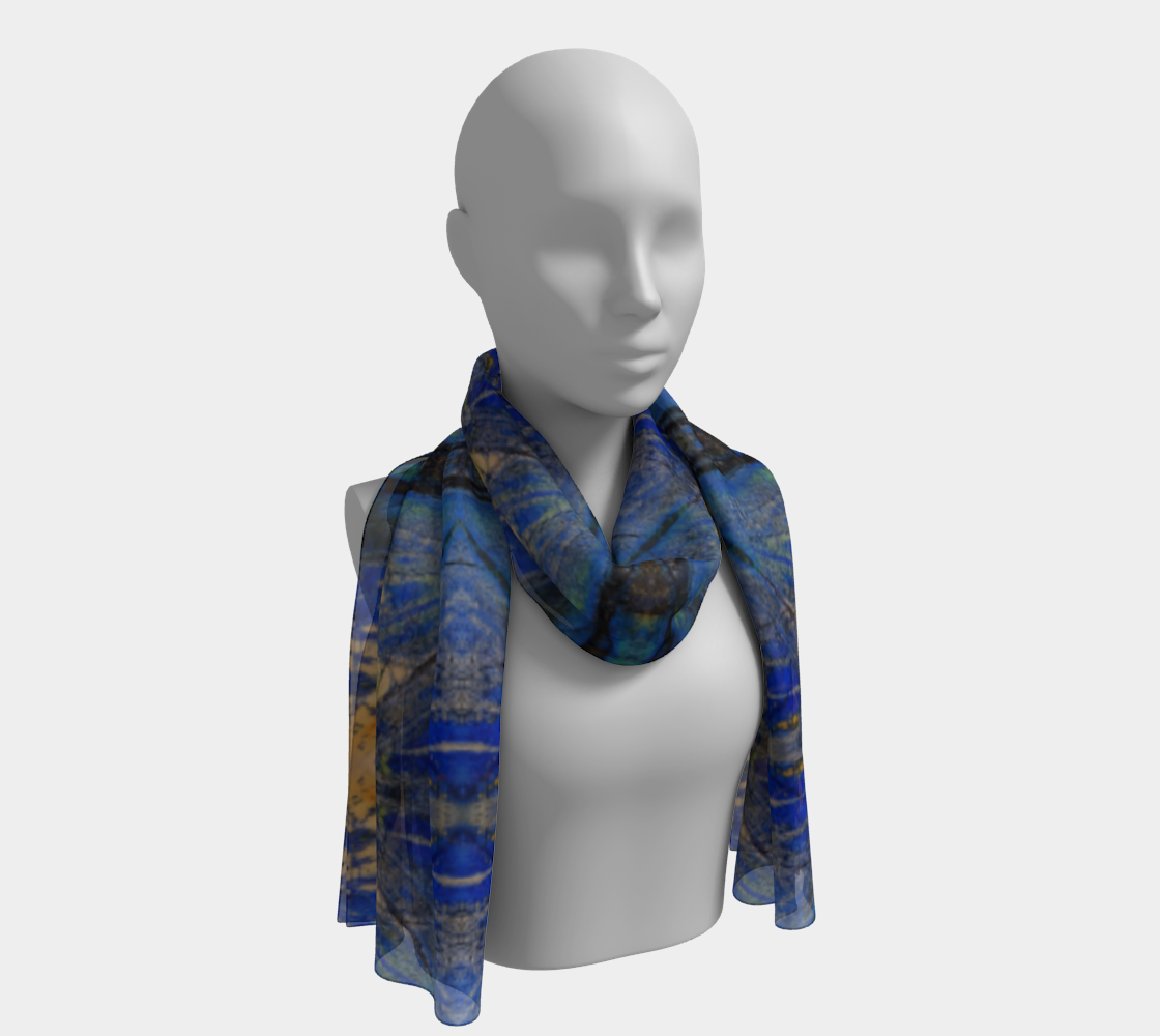 Long Scarf: Azurite, with Malachite, Siberia, Russia, Original Color