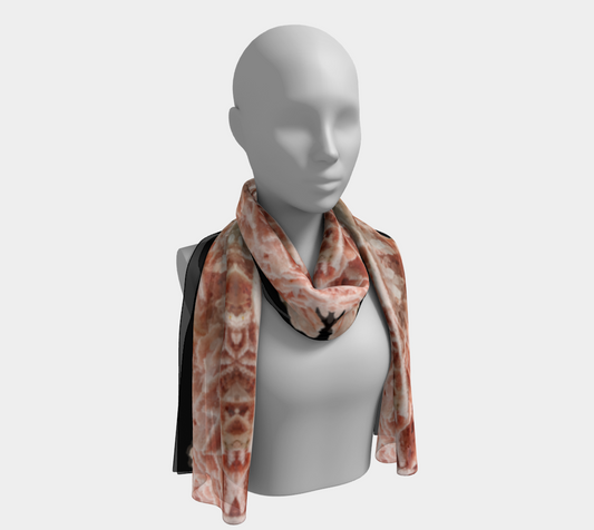 Long Scarf: Rhodochrosite with Quartz,  Bulgaria, Original Color