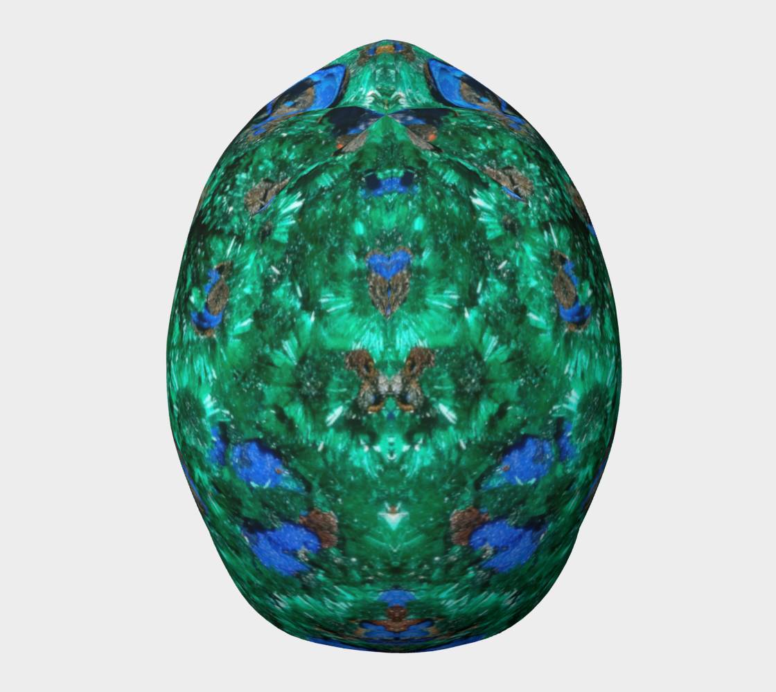 Beanie: Malachite Crystals and Azurite Botryoids, Queen Copper Mine, Bisbee, Arizona, USA, EX Yale, Circa 1900, Original Color Version 5