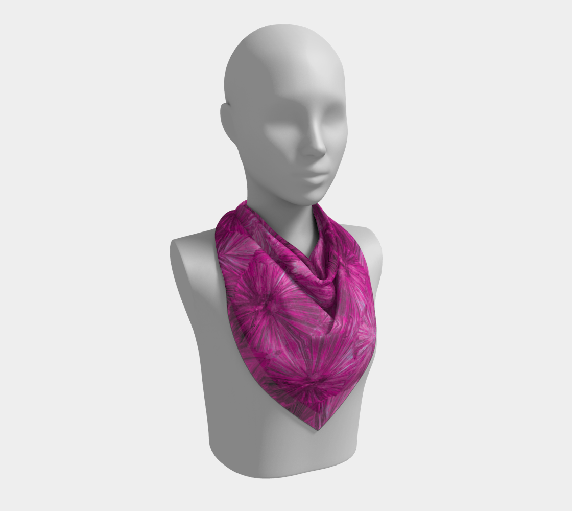 Square Scarf: Pyrophillite ,Piedmont Minerals Mine, Orange County, North Carolina, USA, Colorized Dark Pink
