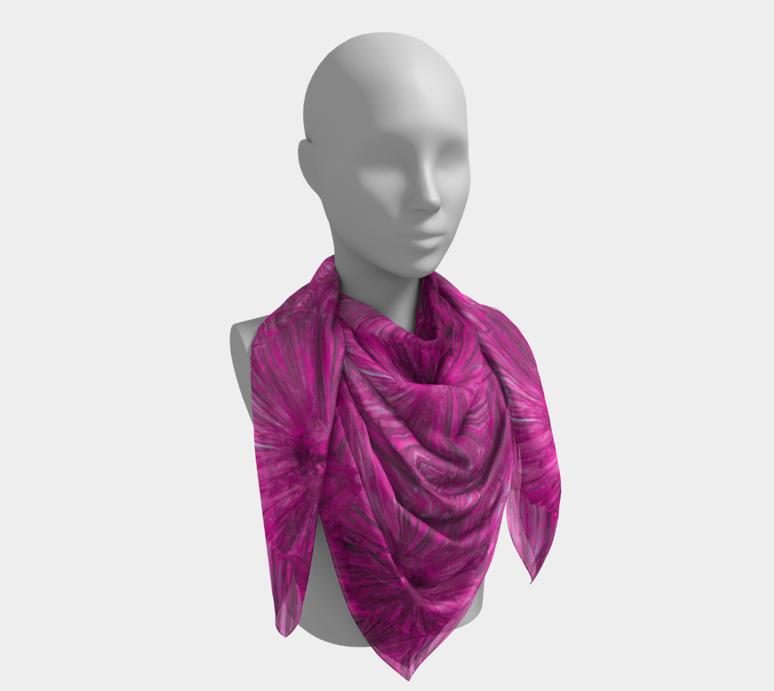 Square Scarf: Pyrophillite ,Piedmont Minerals Mine, Orange County, North Carolina, USA, Colorized Dark Pink