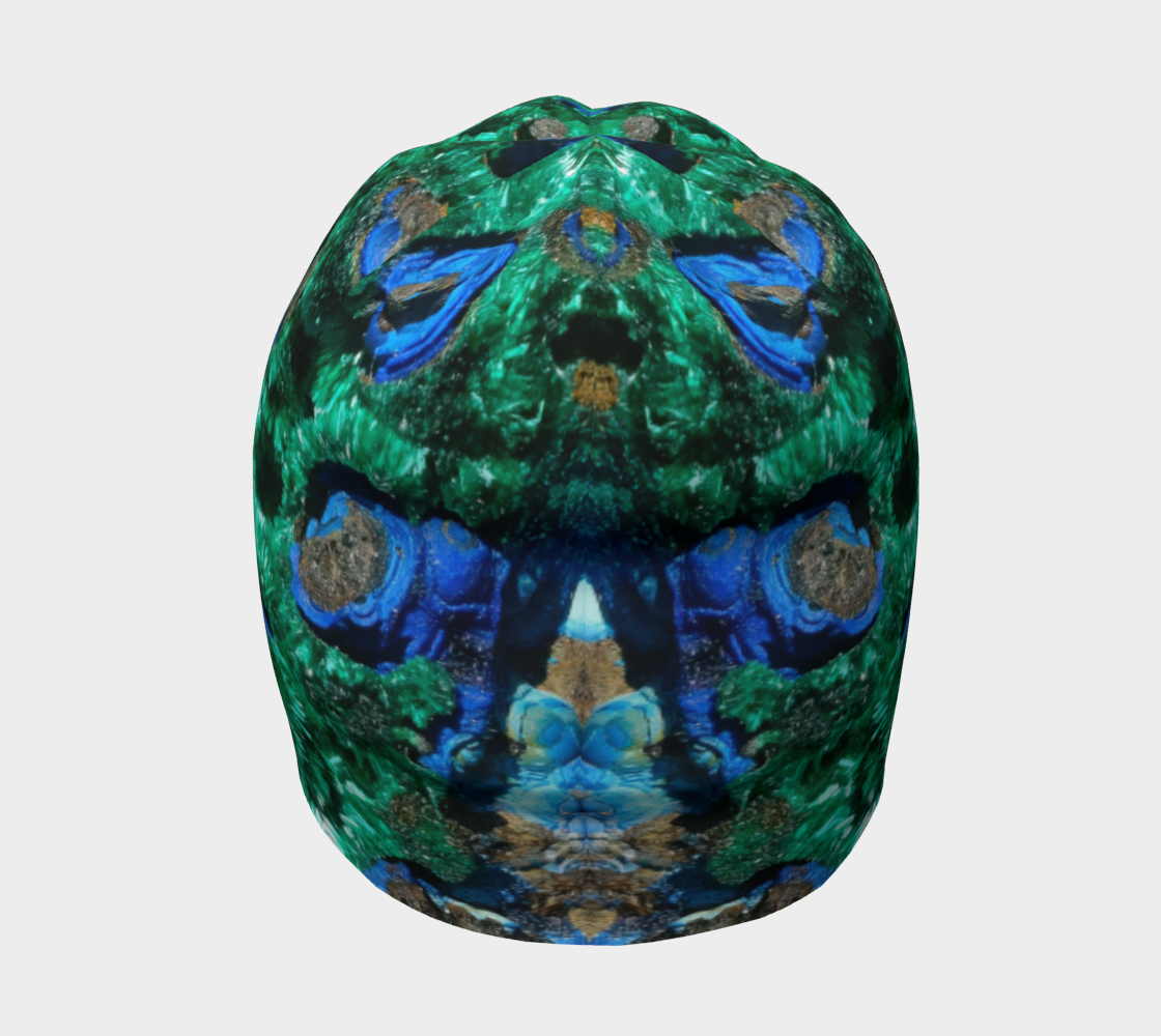 Beanie: Malachite Crystals and Azurite Botryoids, Queen Copper Mine, Bisbee, Arizona, USA, EX Yale, Circa 1900, Original Color Version 5