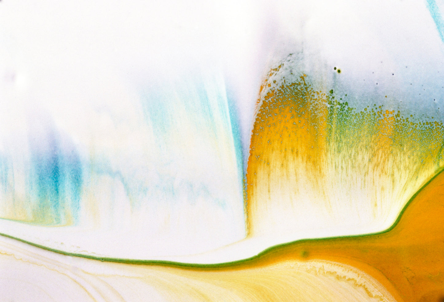 Vegan Leather Tote Bag: A Color (Hansa Yellow) and D color (Pthalo Green) Dispersing in Croom Acrylic House Paint