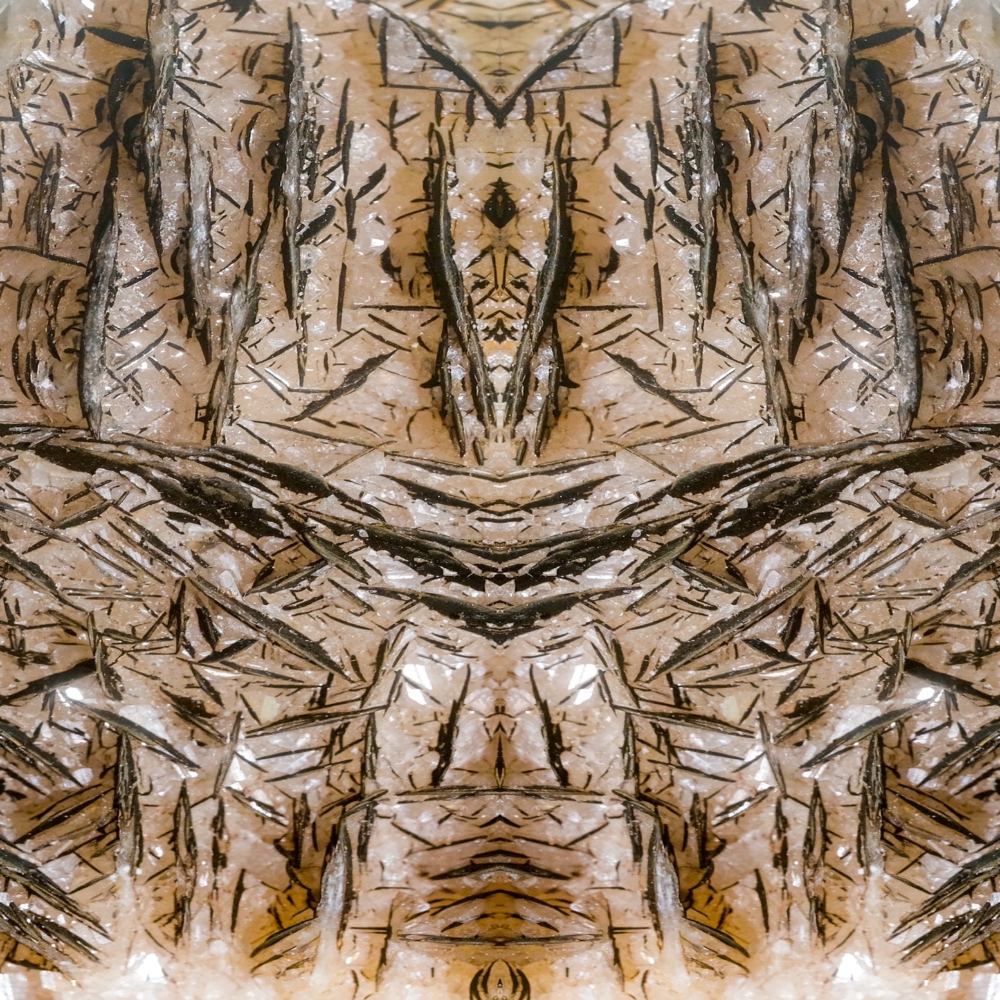 Men's Tie: Goethite, on Calcite,  Namibia, Orignal Color