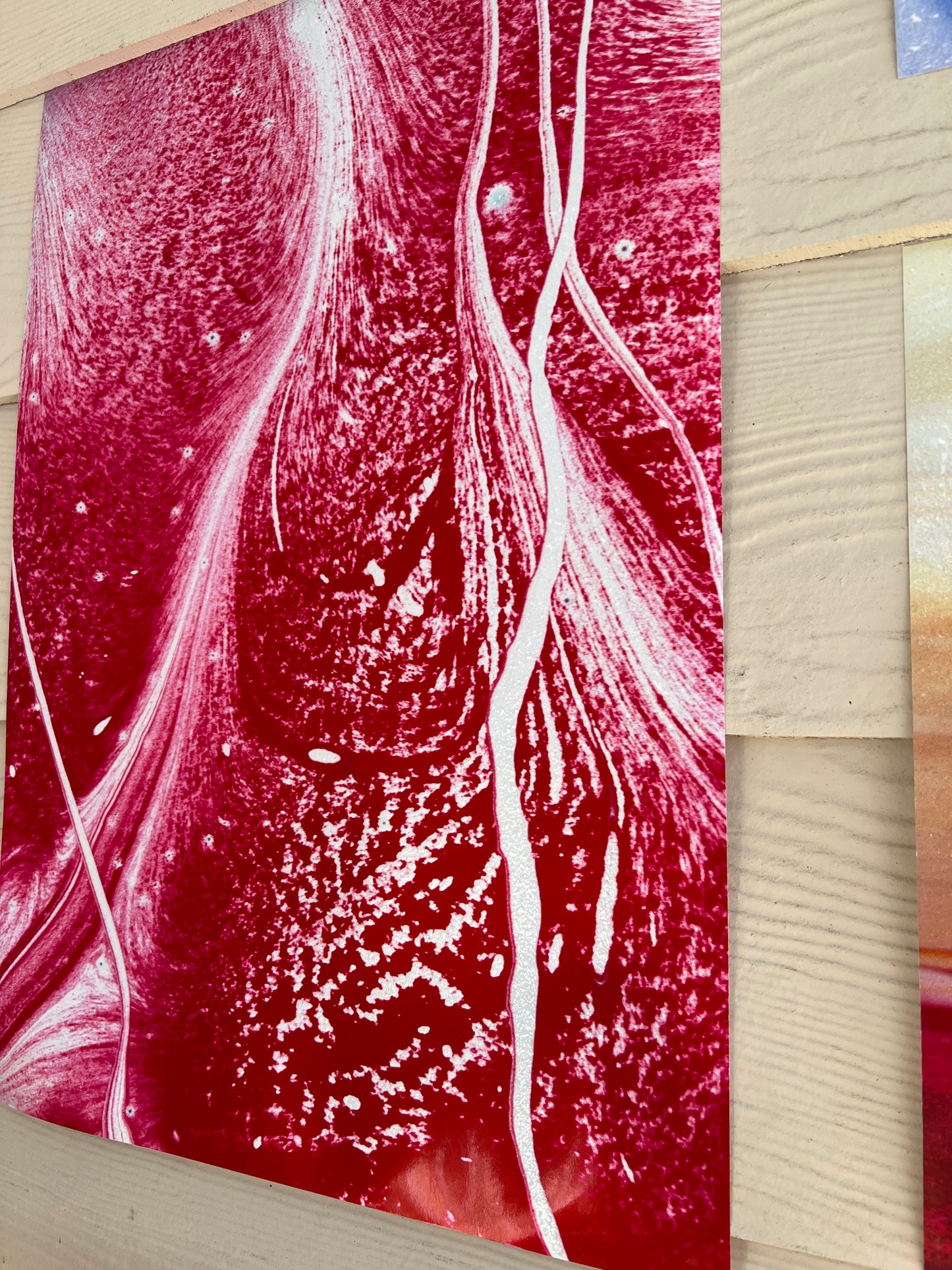 Long Scarf:H Color (Toluidine Red) dispersing in Croom Acrylic House Paint