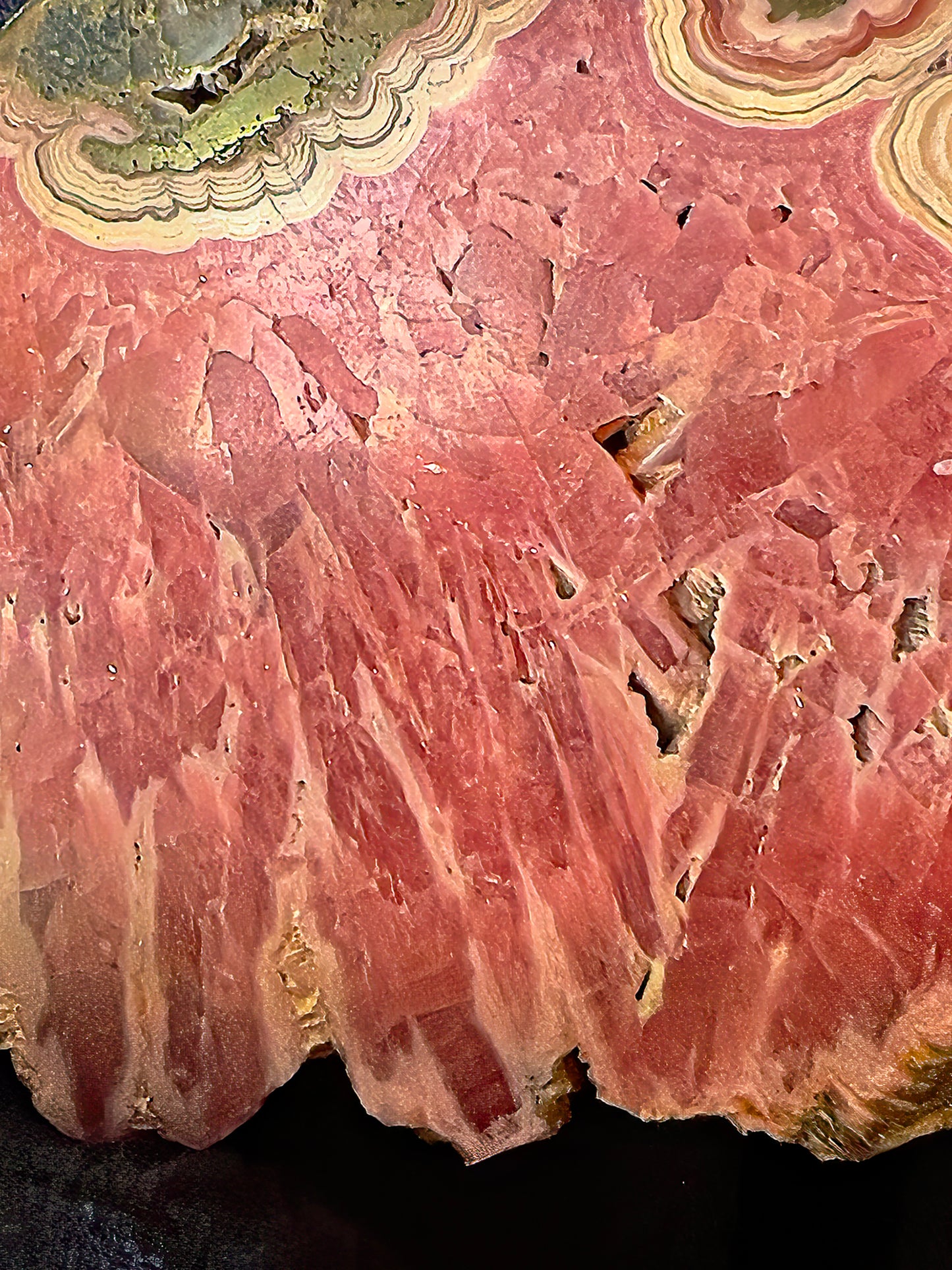Long Scarf: Rhodocrosite, Argentina, Orignial Color, Reversable