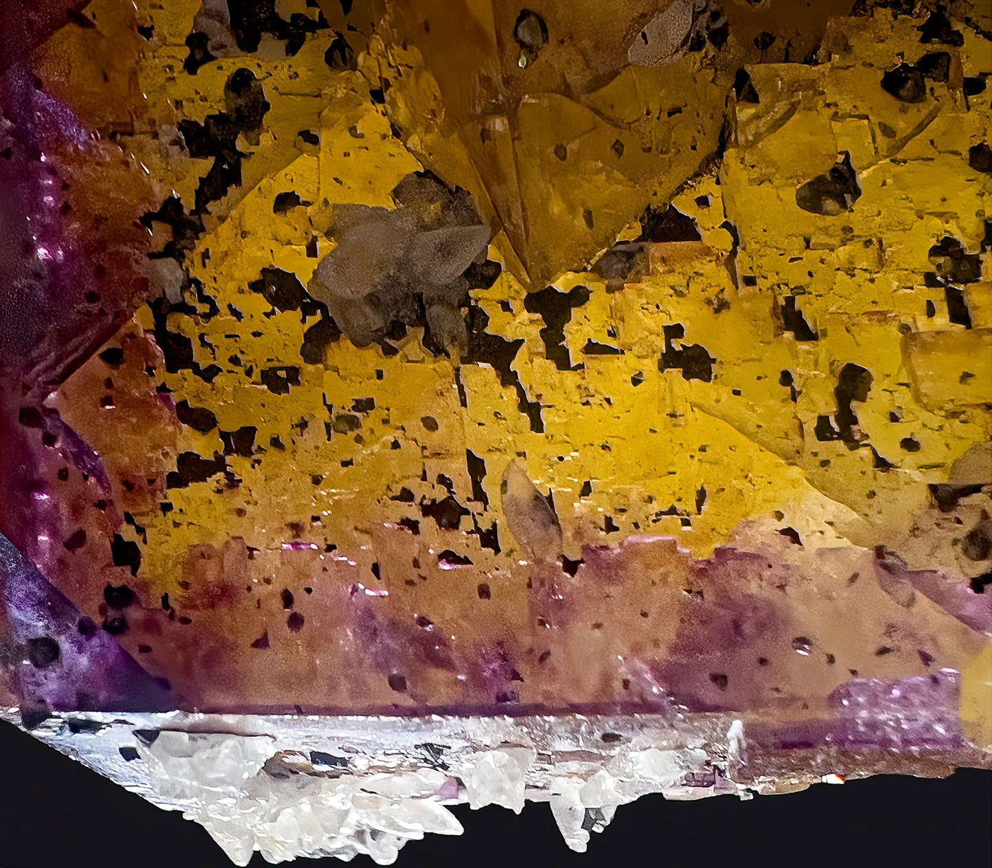 Long Scarf: Fluorite,with Calcite, Hardin County, Illinois, Original Color