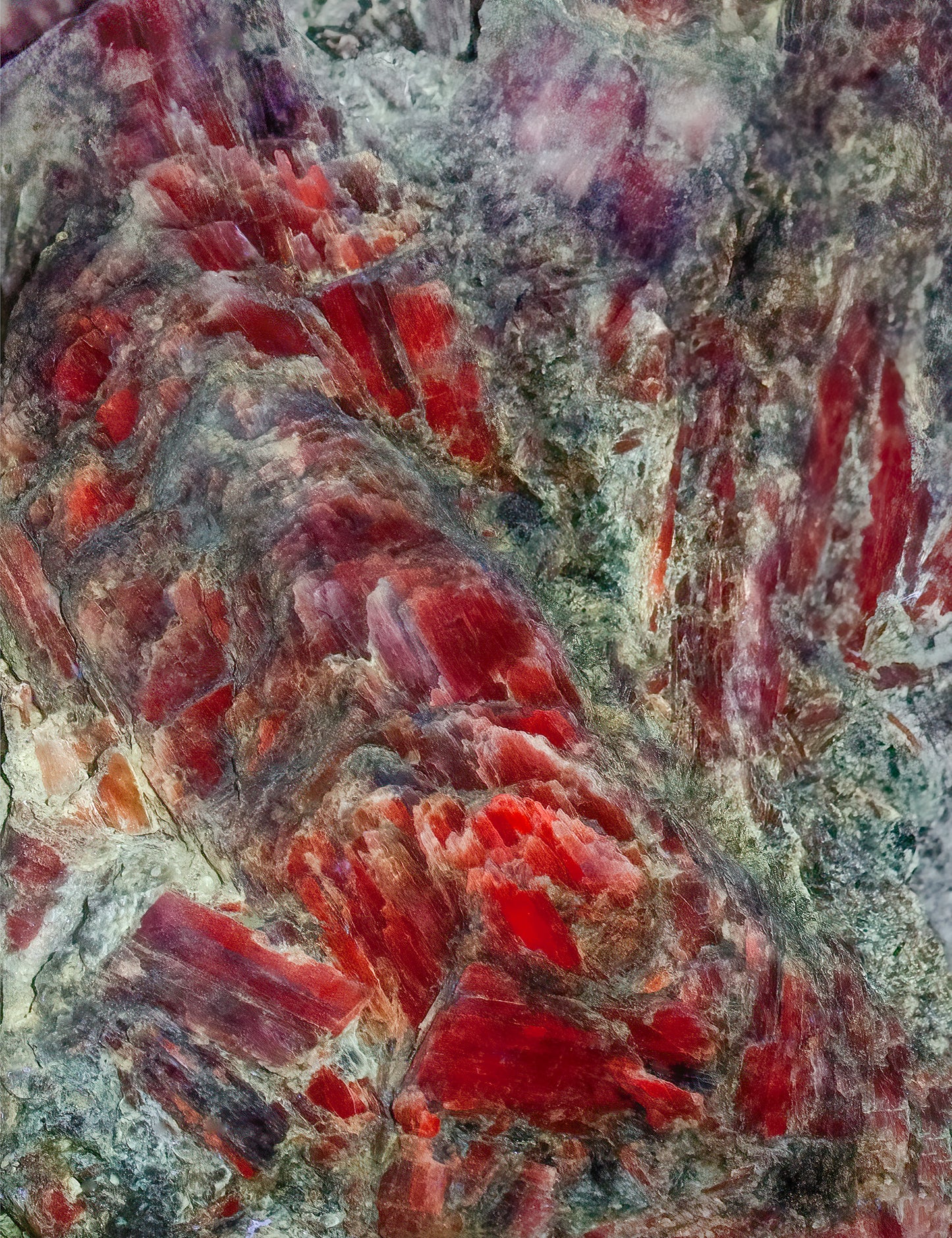 Beanie: Kyanite, Fluorescent, Black Mountain, North Carolina, USA,  Original Color, ver 2