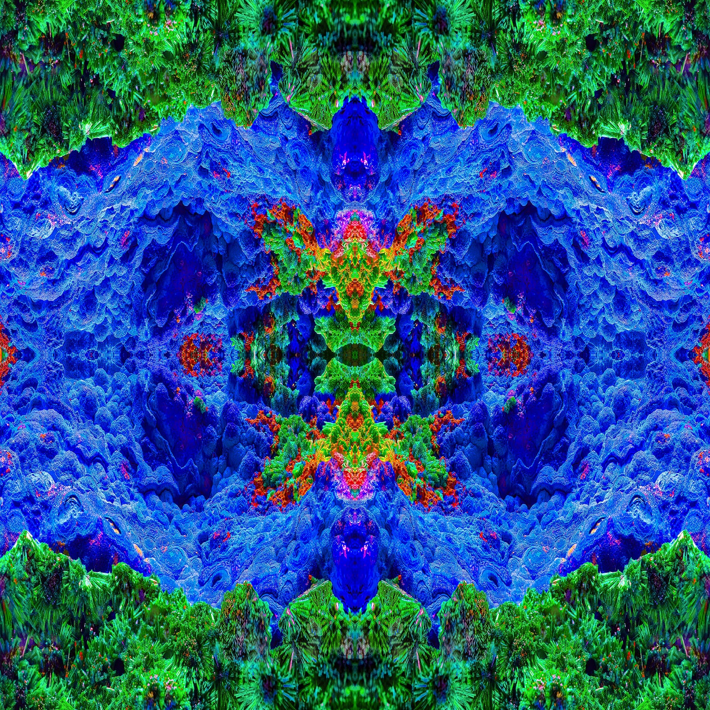 Parachute Shopping Bag: Malachite Crystals and Azurite Botryoids & Red Cuprite