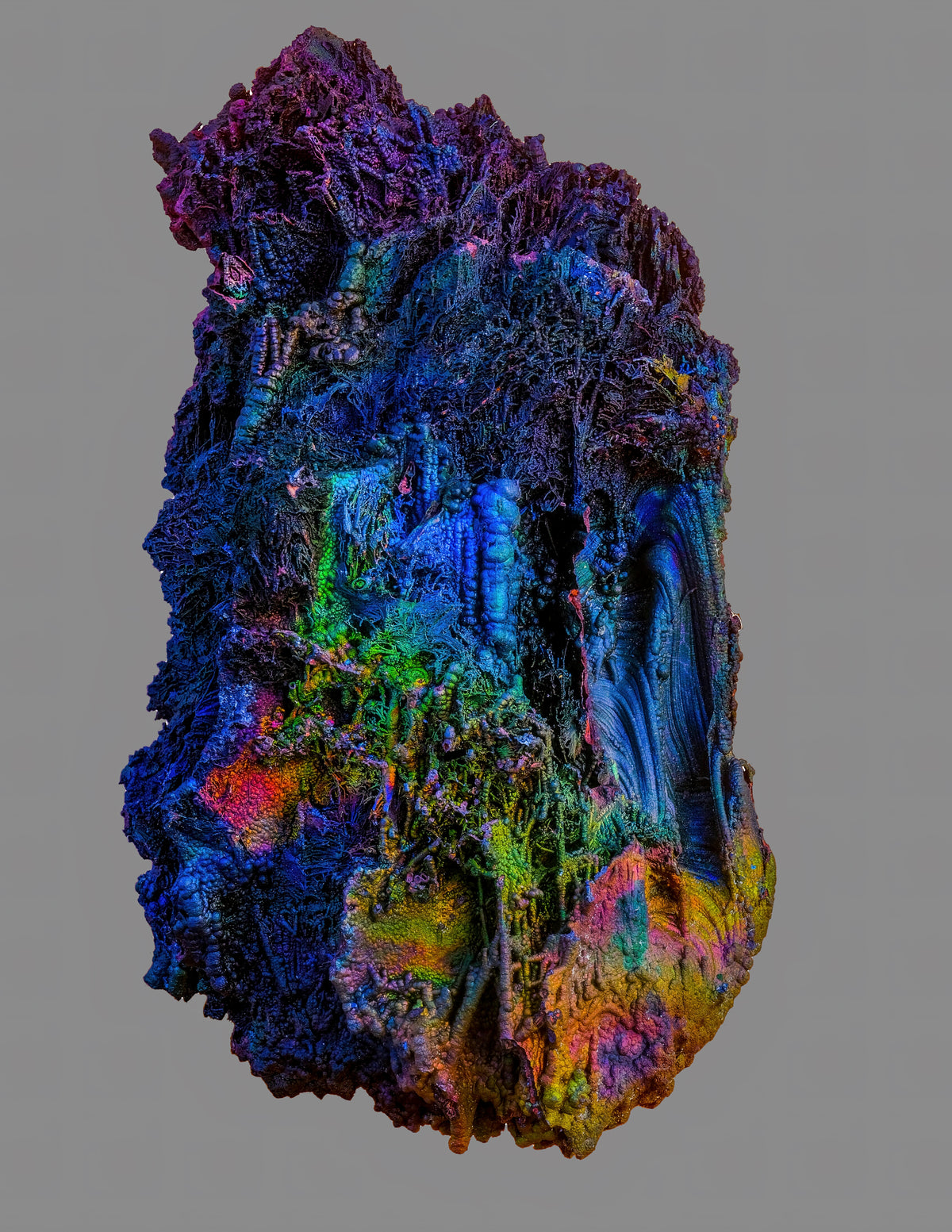Tablecloth: Turgite, Iridescent Hematite, — Graves Mountain, Georgia, USA — EX Robert Plant — Inverted Color