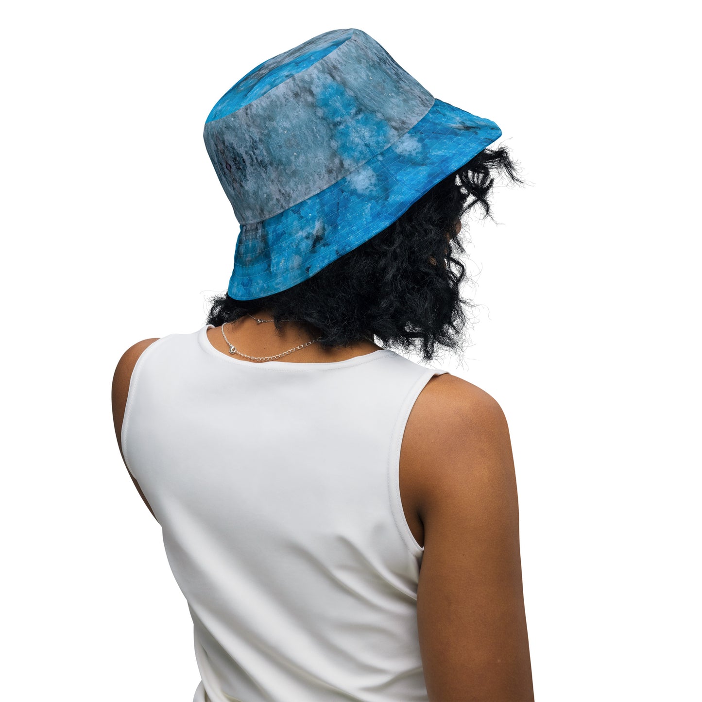 Bucket Hat: Hyalite Opal, Rare Blue, Chalk Mine, Spruce Pine, North Carolina, USA, Original Color