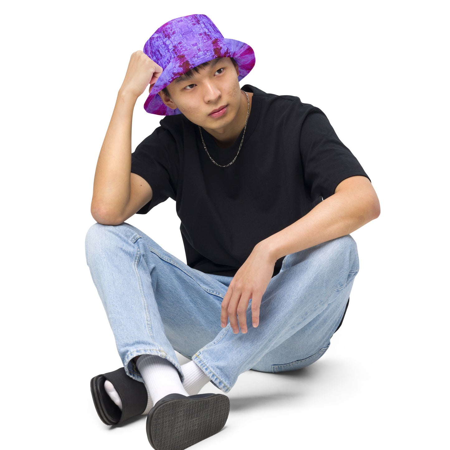 Bucket Hat: Kyanite. Rare Fluorescent , Buncombe, North Carolina, Original Color Ver 1