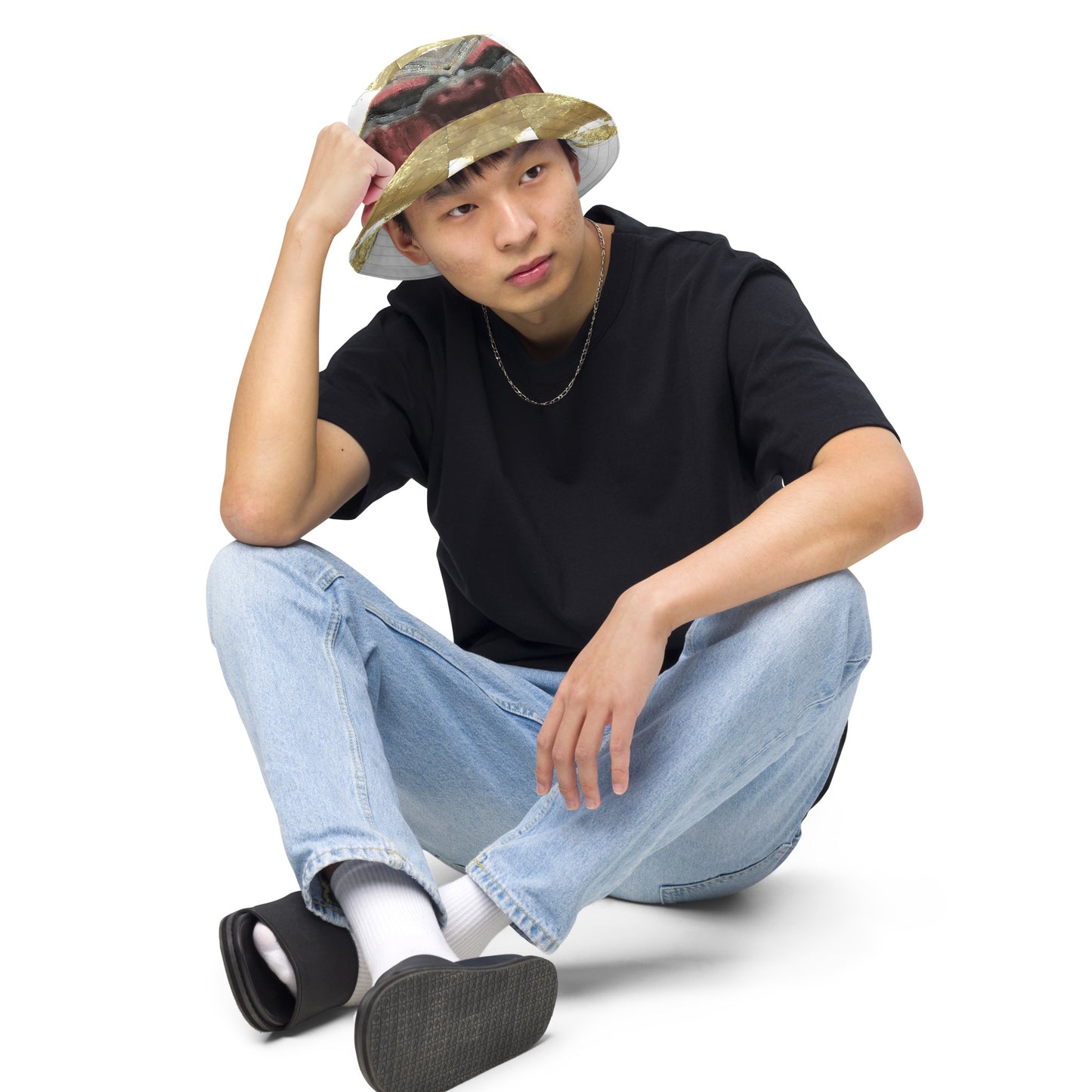 Bucket Hat: Siderite, and Biotite, Crabtree Quarry, Raleigh, North Carolina, USA, , Original Color