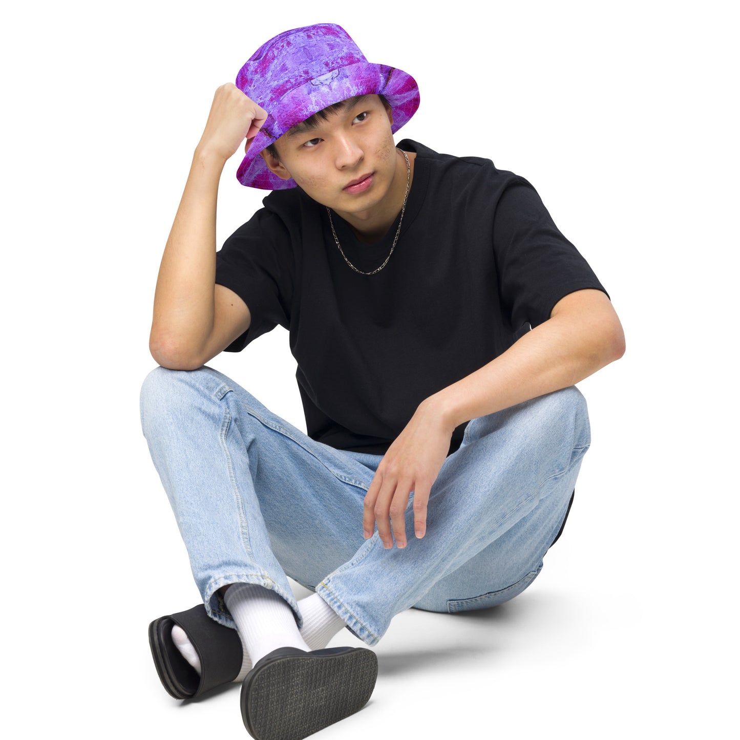 Bucket Hat: Kyanite. Rare Fluorescent , Buncombe, North Carolina, Original Color Ver 1