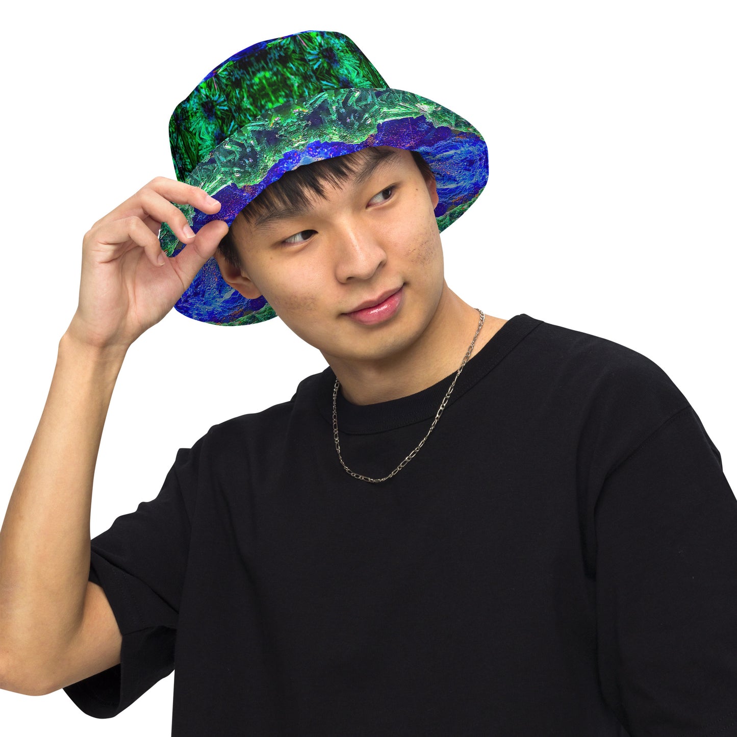 Bucket Hat: Malachite Crystals and Azurite Botryoids, Queen Copper Mine, Bisbee, Arizona, USA, EX Yale, Circa 1900, Original Color