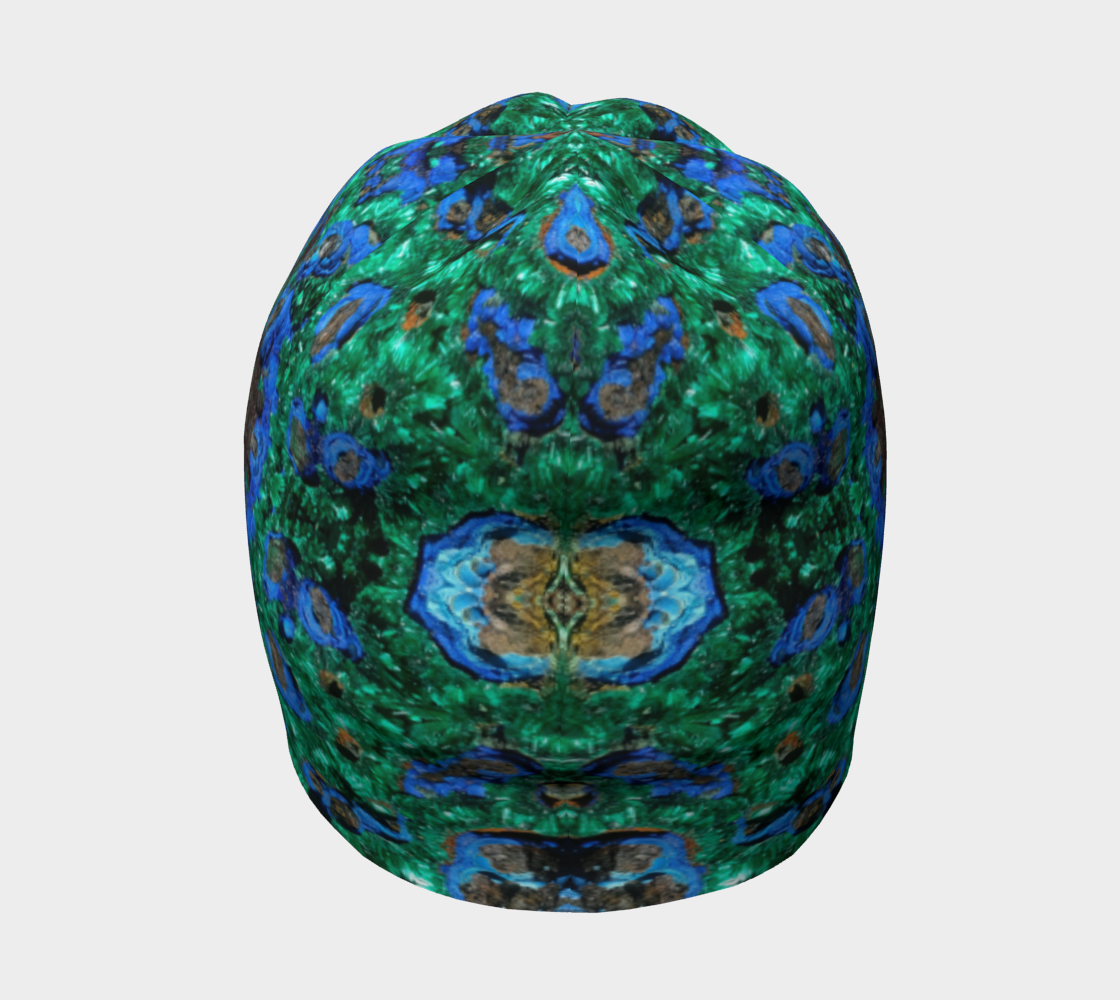 Beanie: Malachite Crystals and Azurite Botryoids, Queen Copper Mine, Bisbee, Arizona, USA, EX Yale, Circa 1900, Original Color Version 1