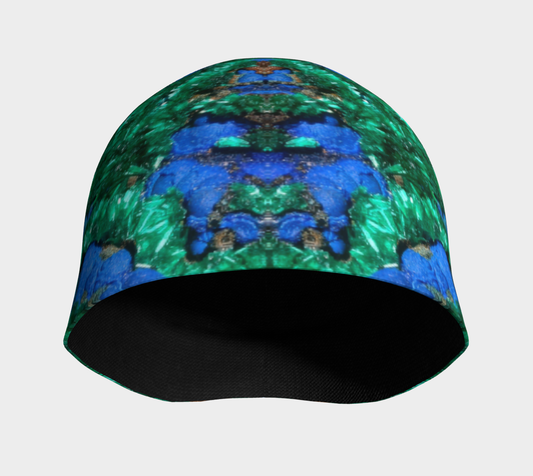 Beanie: Malachite Crystals and Azurite Botryoids, Queen Copper Mine, Bisbee, Arizona, USA, EX Yale, Circa 1900, Original Color Version 1