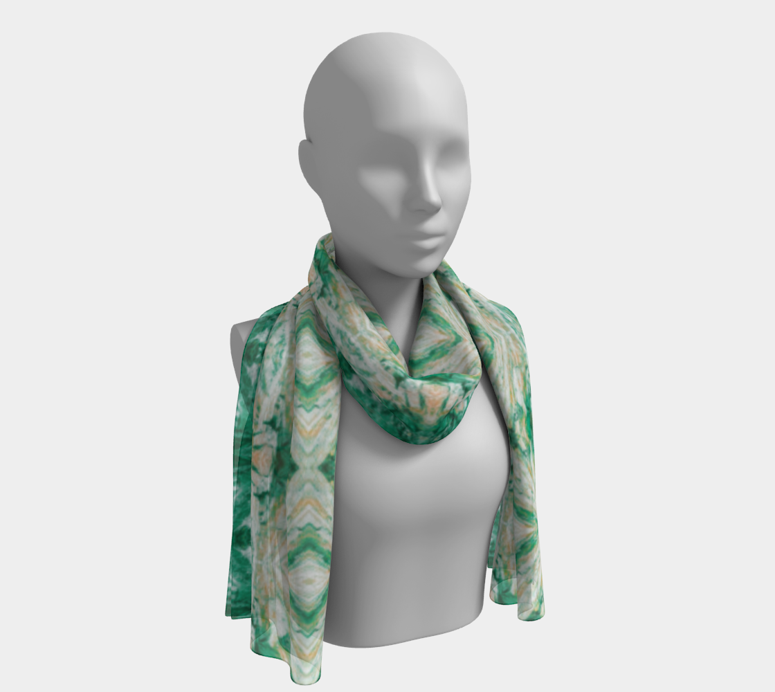 Long Scarf: Malachite, On Quartz, , North Carolina, USA, , Original Color