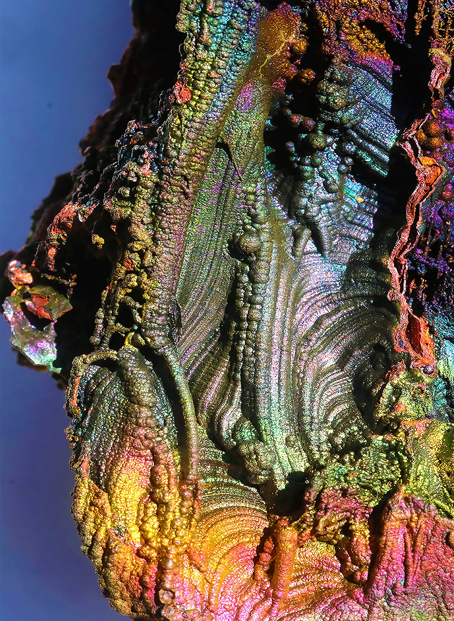 Long Scarf: Iridescent Hematite, Graves Mt. Georgia #4 Version 2