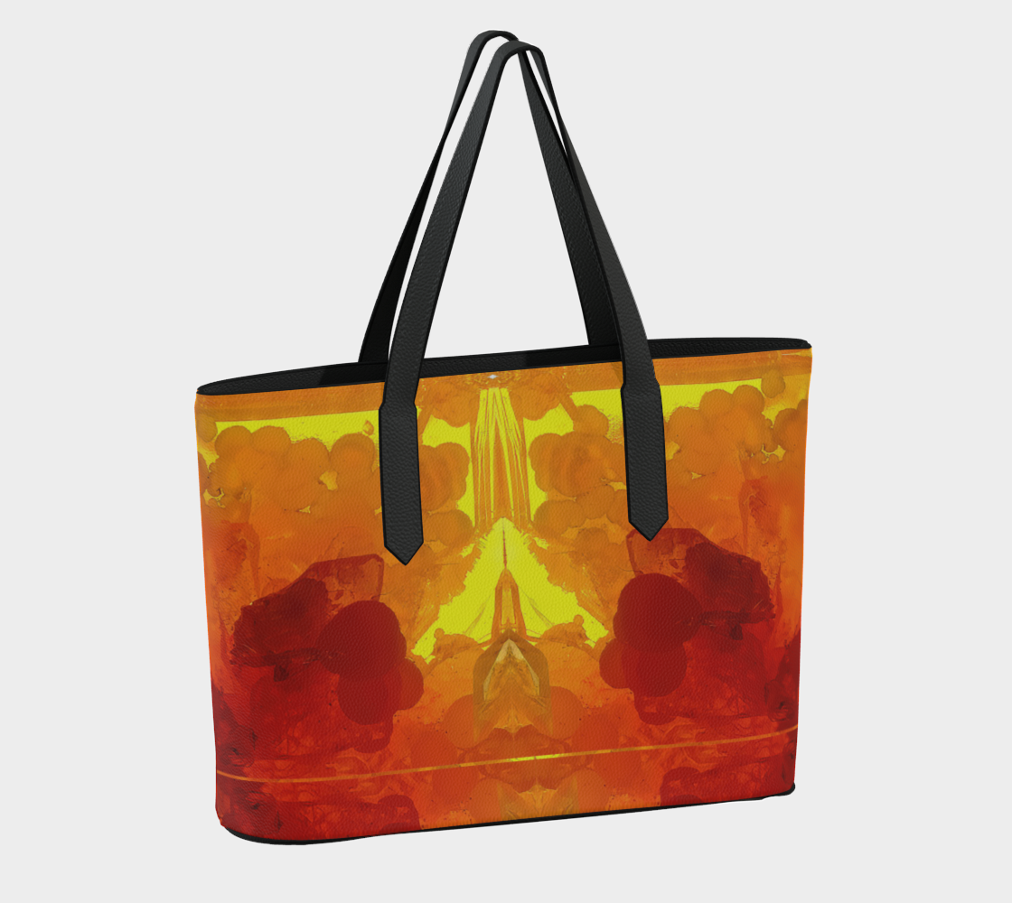 Vegan Lether Tote Bag: Mimetite on Wulfenite, , San Francisco Mine, , , Mexico, EX Wrights Rockshop, Original Color VESION 2
